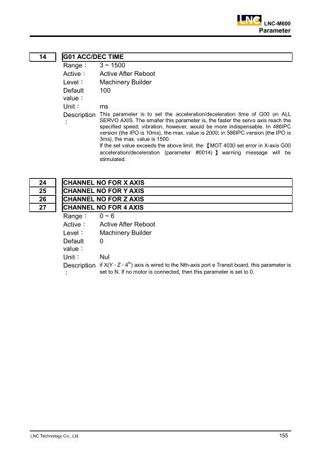 LNC-M600 Leading Numerical Controller Maintenance Manual