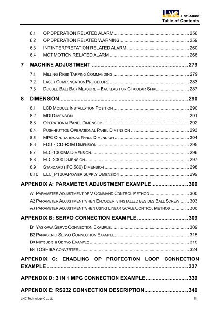 LNC-M600 Leading Numerical Controller Maintenance Manual