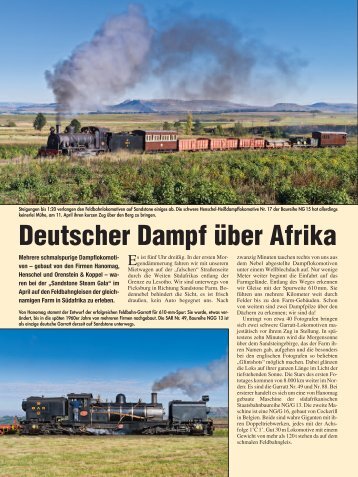 Deutscher Dampf Ã¼ber Afrika - Tanago.de