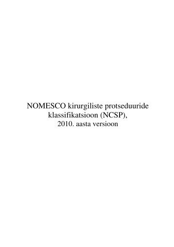 NOMESCO kirurgiliste protseduuride klassifikatsioon (NCSP),