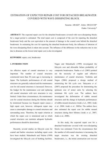 estimation of expected repair cost for detached breakwater