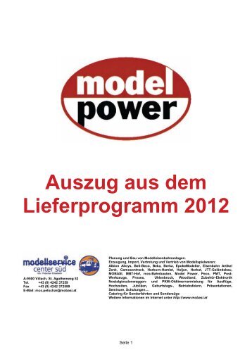 Auszug aus dem Lieferprogramm 2012 - mobasi