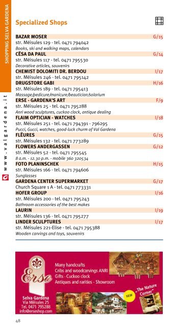 AVALAnChe InFORMAtIOn - Val Gardena