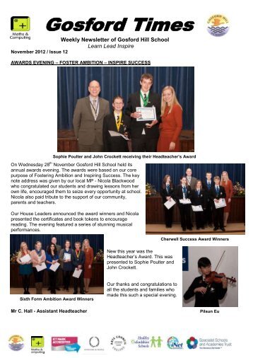 Issue 12 - Nov 2012 - Gosford Hill School