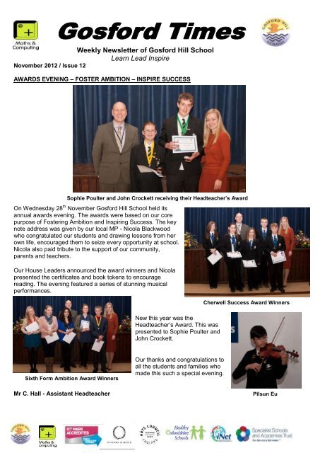 Issue 12 - Nov 2012 - Gosford Hill School