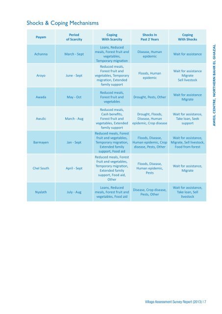 NBeG Village Assessment (956.82 KB) - Food Security Clusters