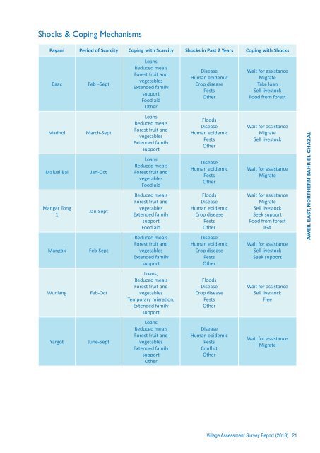 NBeG Village Assessment (956.82 KB) - Food Security Clusters