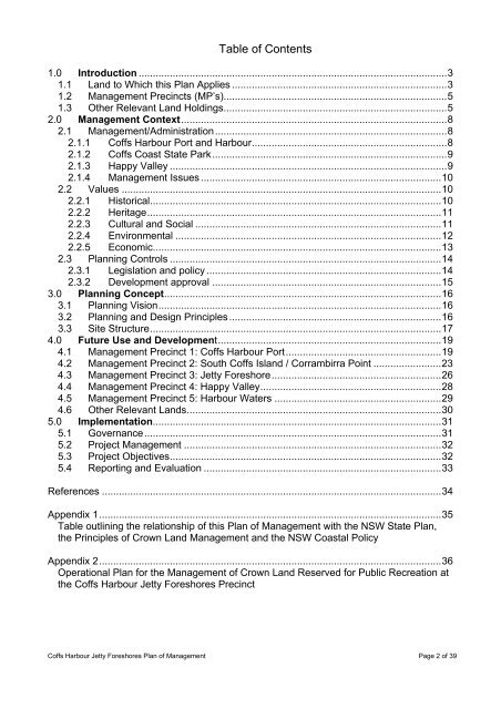 Coffs Harbour Jetty Foreshores Plan of Management - Land - NSW ...