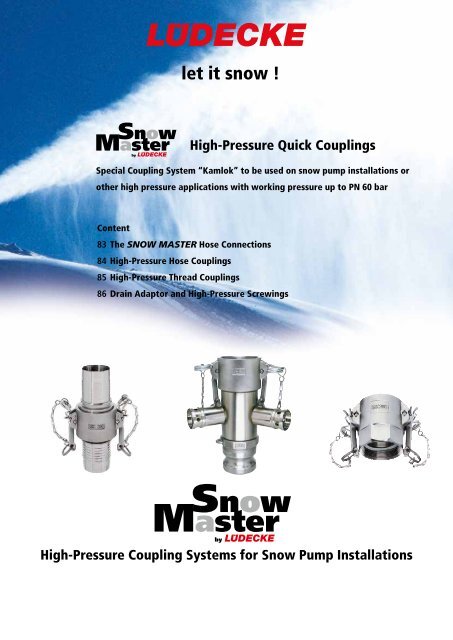 SNOW MASTER High-Pressure Quick Couplings