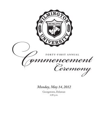 Monday, May 14, 2012 - Wilmington University