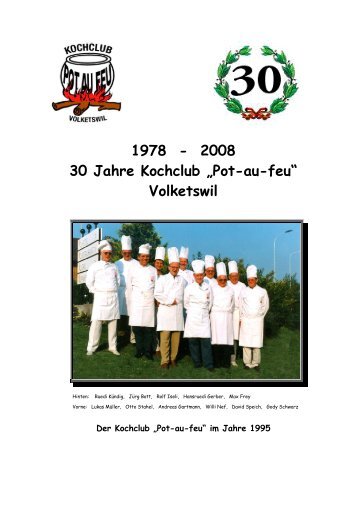 Menue - Beispiele 30 Jahre PAF - Kochclub Pot-au-Feu