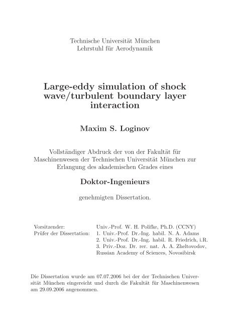 LES of shock wave / turbulent boundary layer interaction
