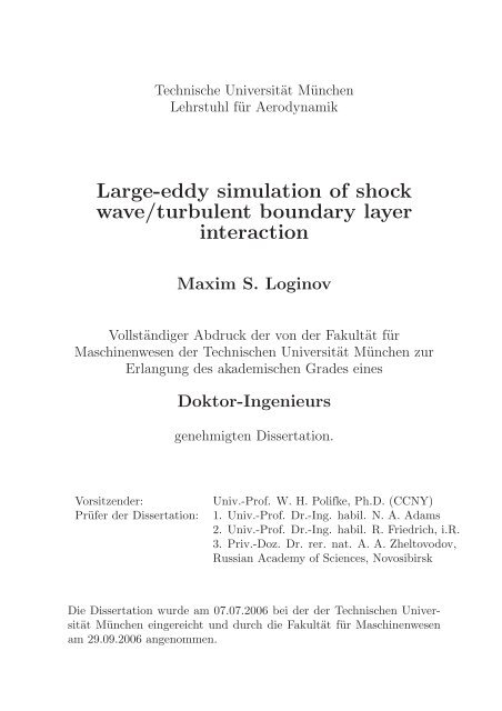 LES of shock wave / turbulent boundary layer interaction