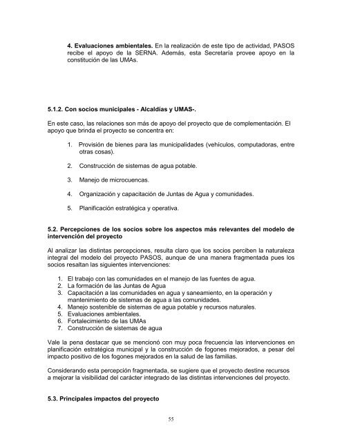 Proyecto de Agua y Saneamiento Sostenible ... - Pasos Honduras