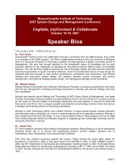 Speaker Bios - MIT SDM