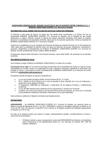 CONDICIONES GENERALES DEL SEGURO COLECTIVO Nº ...