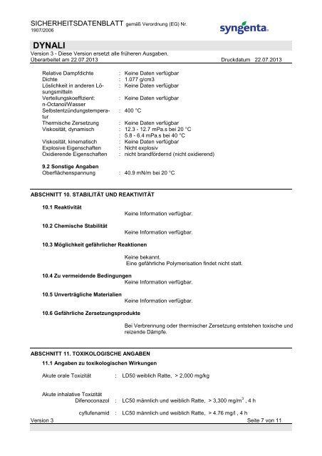 Sicherheitsdatenblatt - Syngenta