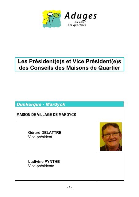 Les Président(e)s et Vice Président(e)s des Conseils des ... - Aduges