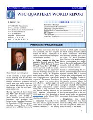 wfc quarterly world report - The World Federation of Chiropractic