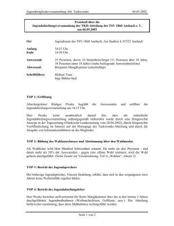 Protokoll Jugend-Abteilungsversammlung vom 04.05.2002