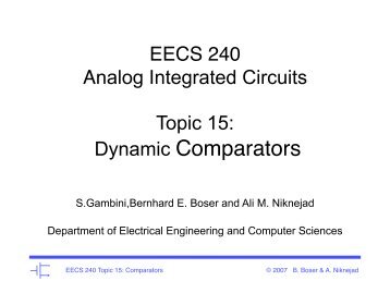 Dynamic Comparators - bSpace