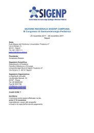 SEZIONE REGIONALE SIGENP CAMPANIA III Congresso di ...