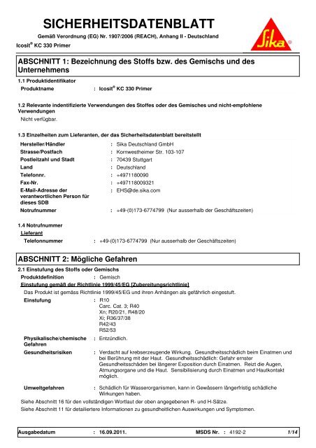 SDB Icosit KC 330 Primer_DE - Sika Tooling & Composites