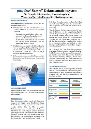 gke Steri-Record Dokumentationssystem - Sterilgutkreislauf