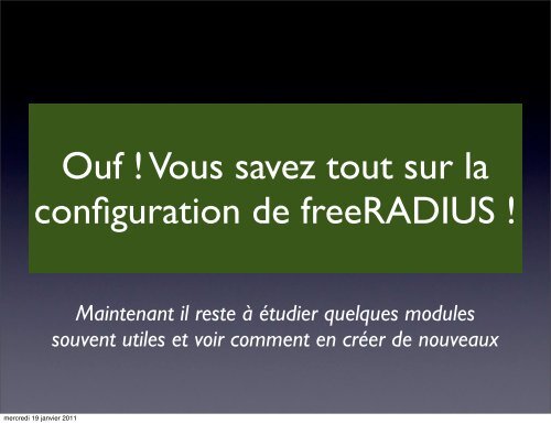 PrÃ©sentation de RADIUS, EAP et FreeRADIUS - 3Ã¨me partie