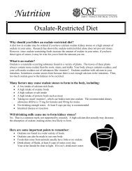 Oxalate Restricted Diet - OSF Library