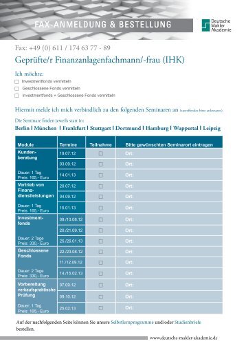 Geprüfte/r Finanzanlagenfachmann/-frau (IHK) - Deutsche Makler ...