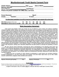 Moultonborough Youth Sports Consent Form