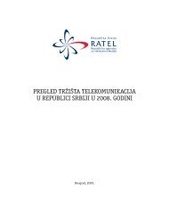 PREGLED TRÅ½IÅ TA TELEKOMUNIKACIJA U REPUBLICI ... - Ratel