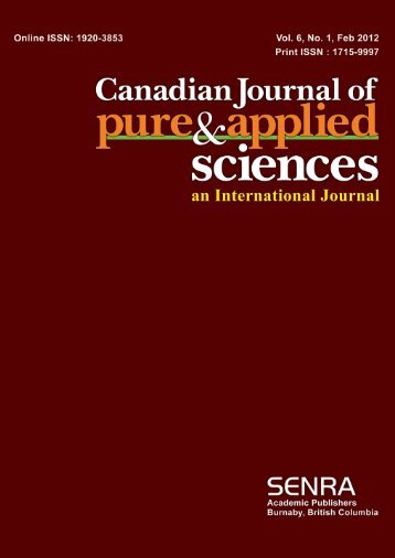 Feb-12 - Canadian Journal of Pure and Applied Sciences