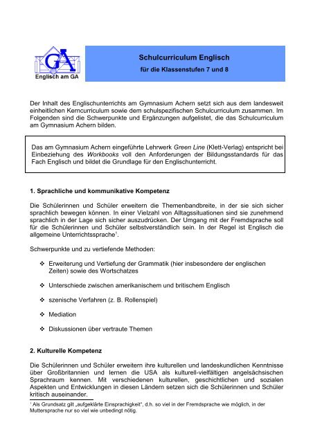 Argumentation 7 Klasse Gymnasium Musteraufsatz Klasse 7 + 8 - Gymnasium Achern