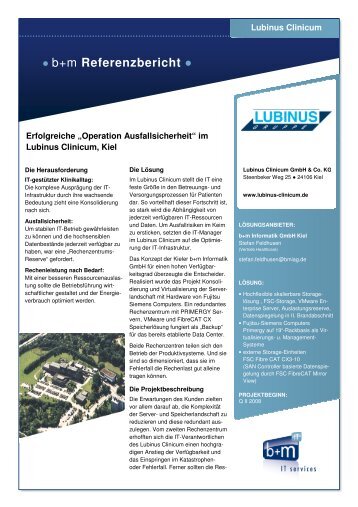 Referenzbericht Lubinus clinicum - L & M Business IT Management