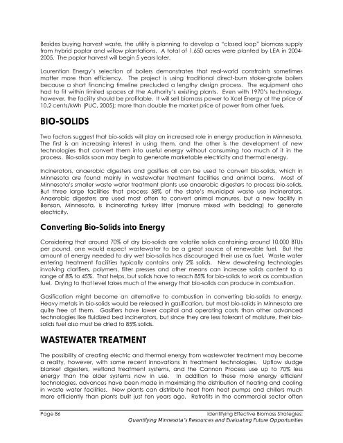 Biomass Feasibility Project Final Report - Xcel Energy