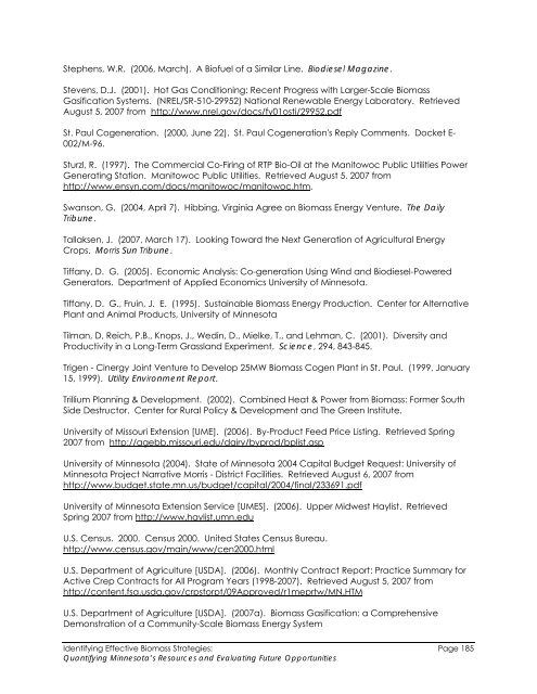 Biomass Feasibility Project Final Report - Xcel Energy