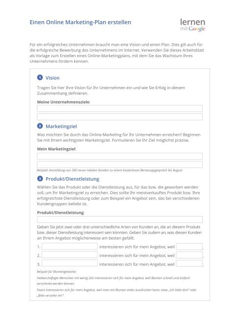 Einen Online Marketing Plan Erstellen