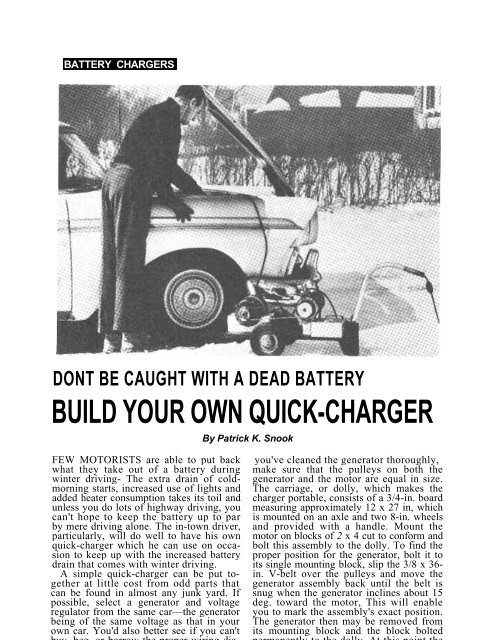 Battery Charger - Vintage Projects