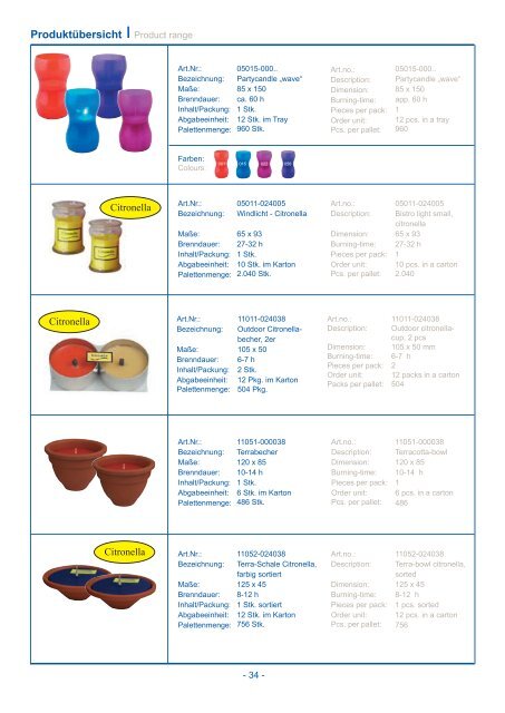 Katalog 2012.indd - Hofer Kerzen Vertrieb Ges.m.b.H.