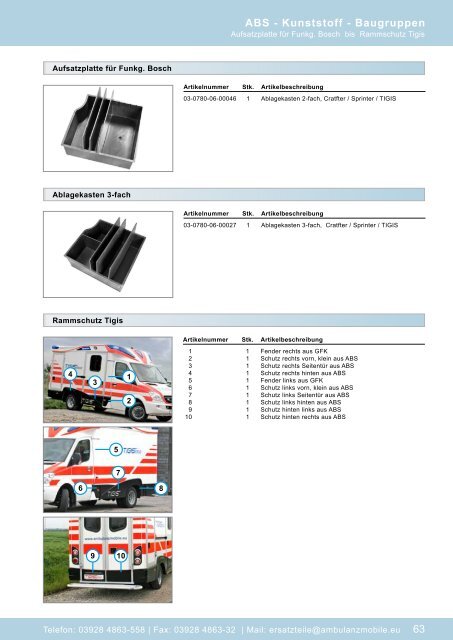 Der Baugruppenkatalog - ATOS Ambulanz Mobile