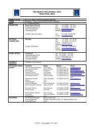 CEV BEACH VOLLEYBALL 2012 PRACTICAL INFO