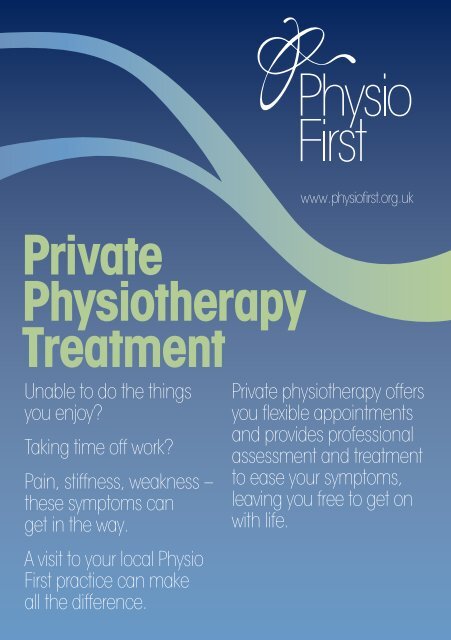 Private Physiotherapy Information leaflet - Blairgowrie Physiotherapy