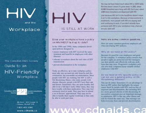 HIV workplace brochure.qxd - CATIE