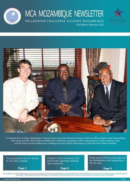 mca mozambique newsletter - Millennium Challenge Account ...