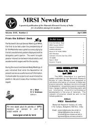 MRSI Newsletter - Materials Research Society of India