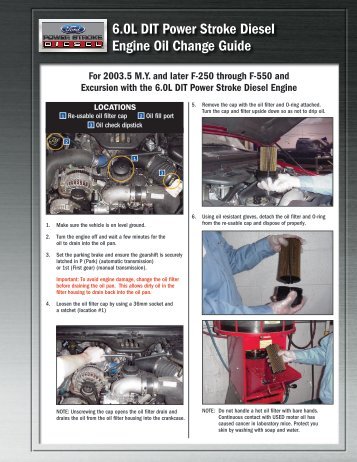 6.0L DIT Power Stroke Diesel Engine Oil Change Guide