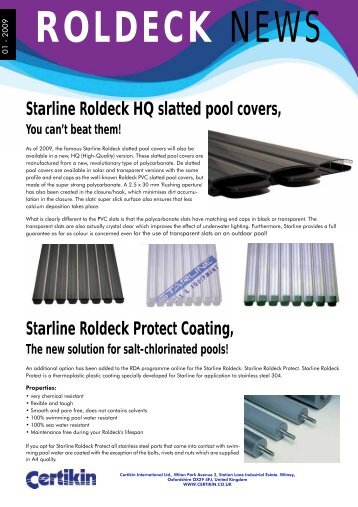 Starline Roldeck HQ slatted pool covers, Starline ... - Swimming Pools