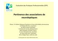 Pertinence des associations de neuroleptiques - ARS OcÃ©an Indien